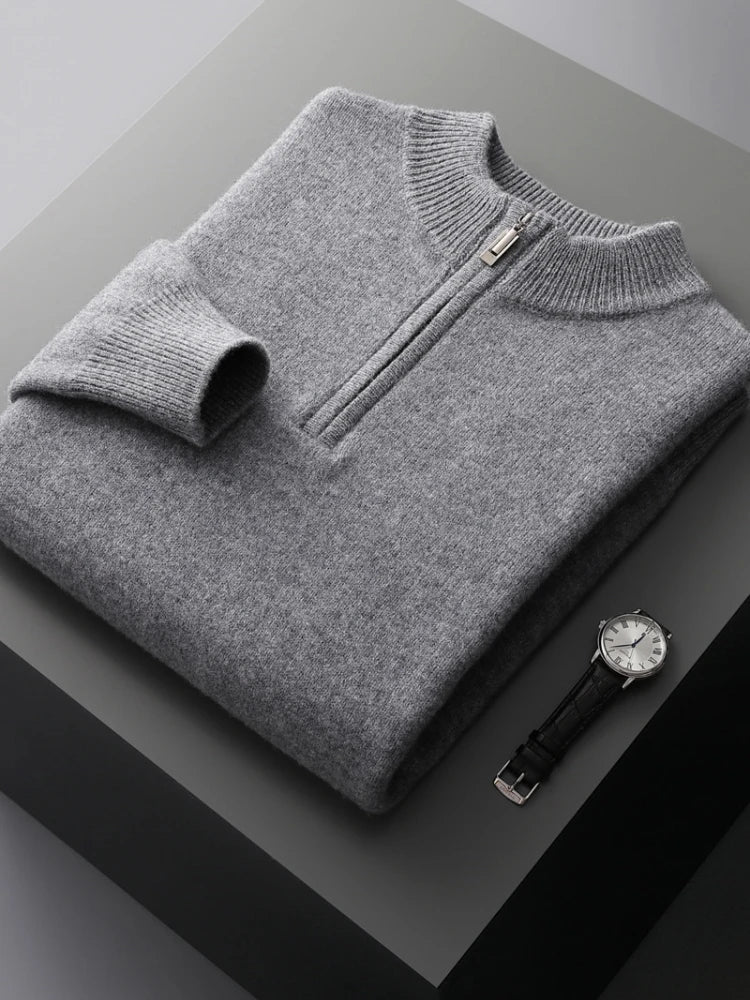 Mateo – Herren Feinstrickpullover Mit Reißverschlusskragen - Image 6