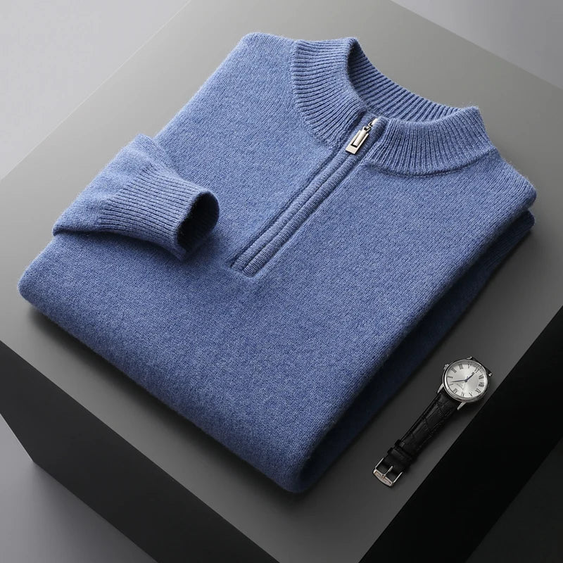 Mateo – Herren Feinstrickpullover Mit Reißverschlusskragen - Image 7