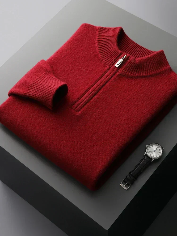 Mateo – Herren Feinstrickpullover Mit Reißverschlusskragen - Image 9