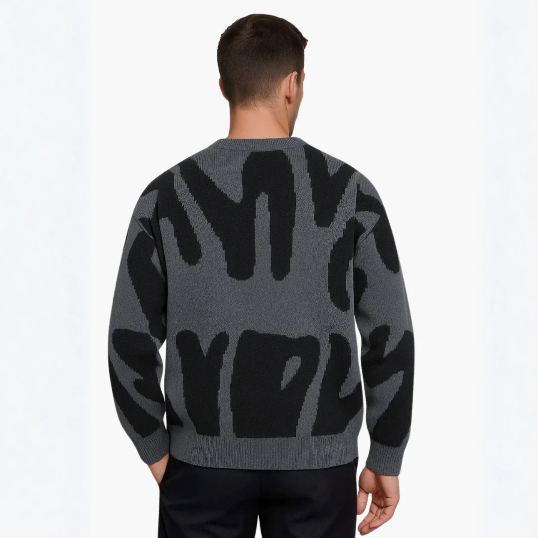 Mateo – Markanter Musterstrick Herren Rundhals Pullover - Image 2