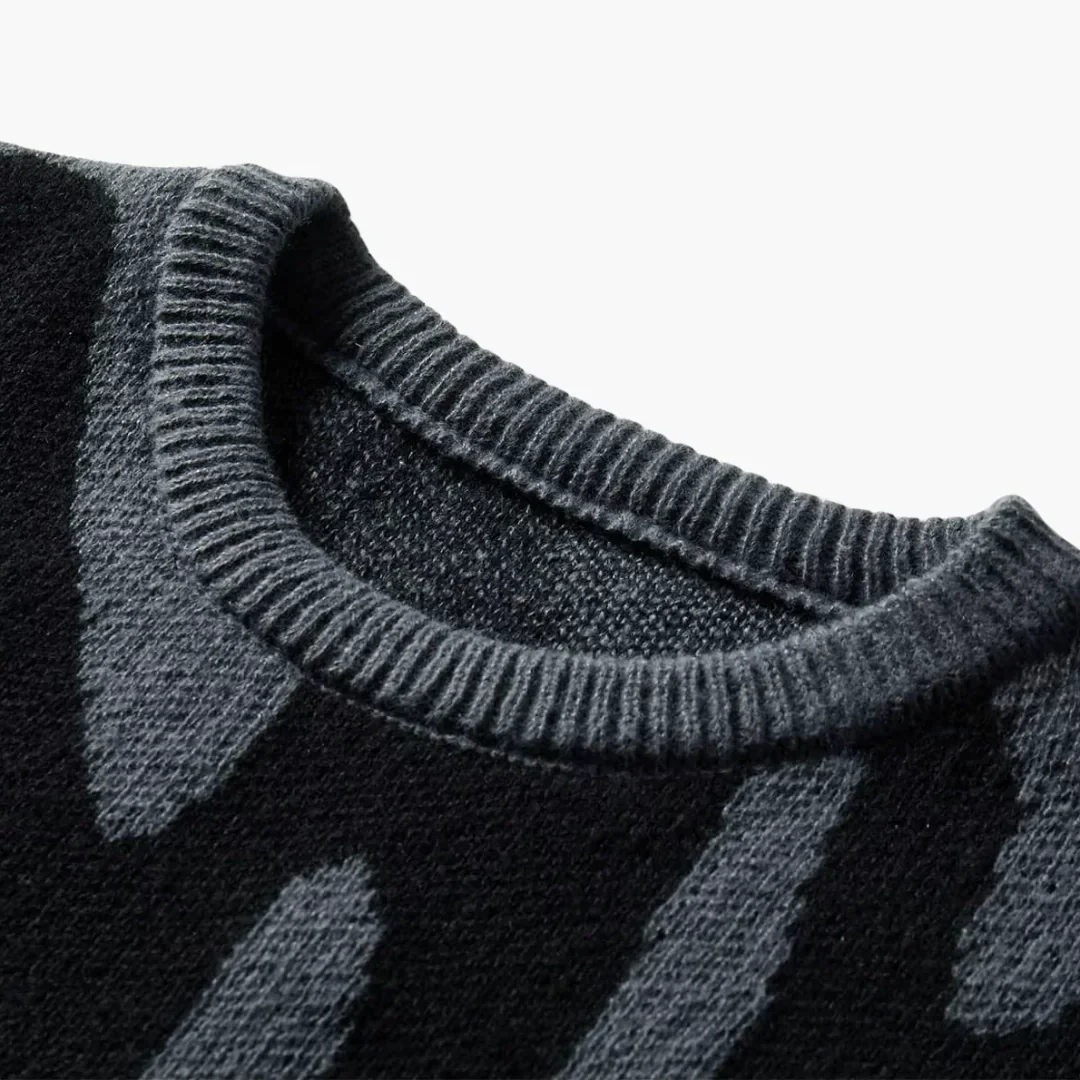 Mateo – Markanter Musterstrick Herren Rundhals Pullover - Image 3