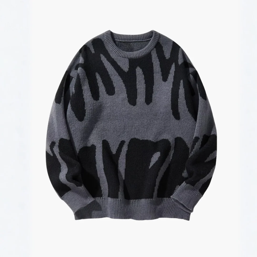Mateo – Markanter Musterstrick Herren Rundhals Pullover - Image 4