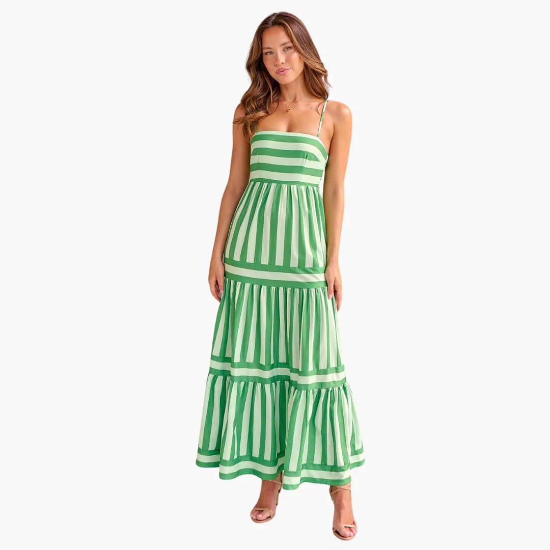 Maxikleid Damen - Gestreiftes Sommerkleid mit Trägern - Image 7