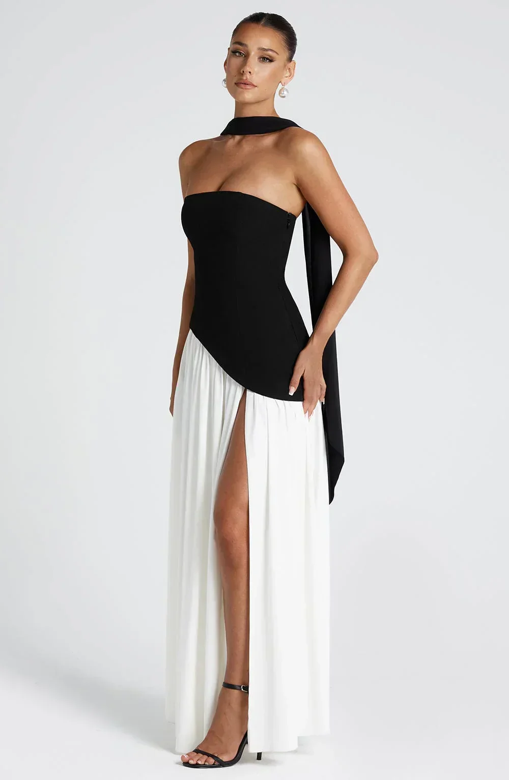 Nathalie | Damen Maxikleid Korsettstil Schaldetail Hoher Schlitz – Korsett Maxi 2026 - Image 11