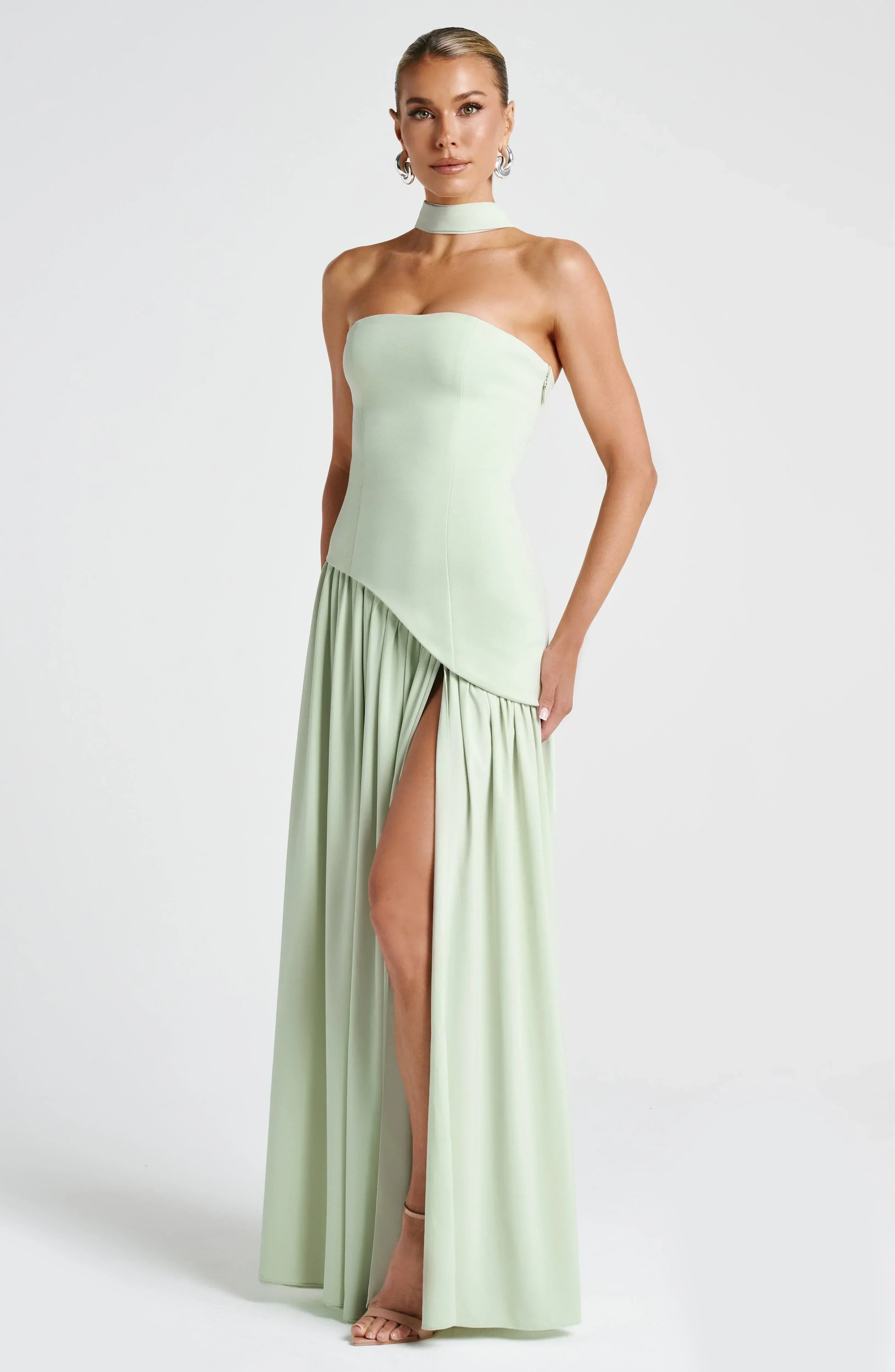 Nathalie | Damen Maxikleid Korsettstil Schaldetail Hoher Schlitz – Korsett Maxi 2026 - Image 18