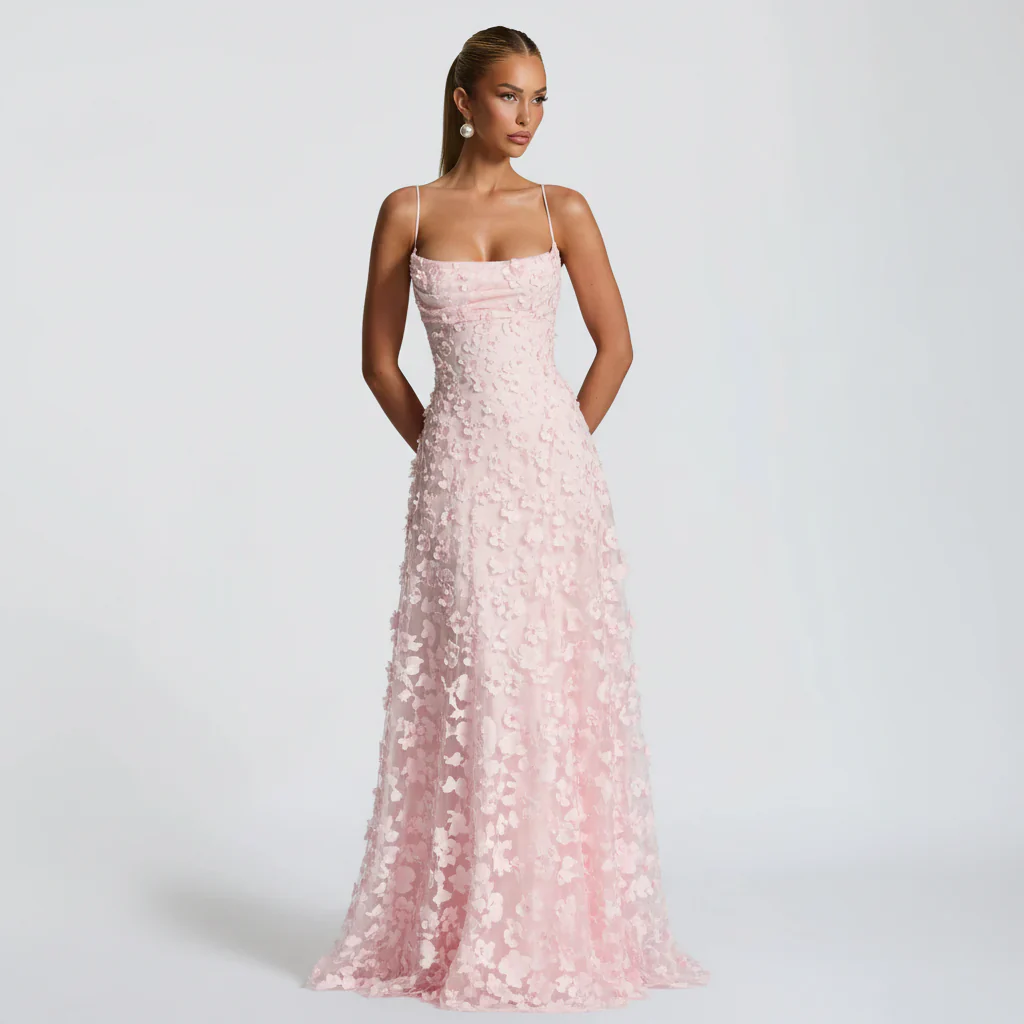 Elfriede | Damen Maxikleid Blumenmuster Spaghettiträger – Blumen Maxi Träger 2026 - Image 9