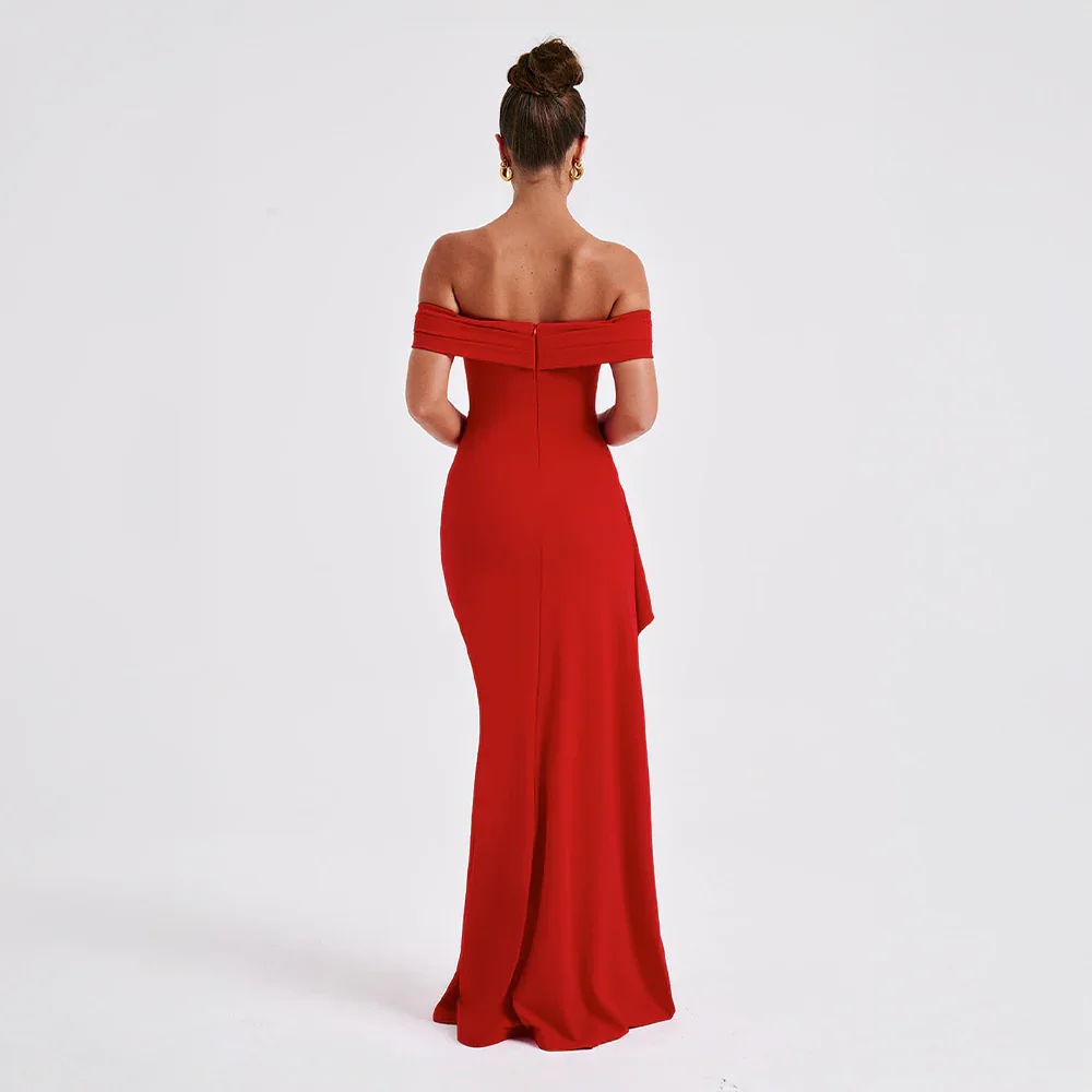 Agnes | Damen Maxikleid Schulterfreis Seitenschlitz – Off-Shoulder Maxi Schlitz 2026 - Image 5