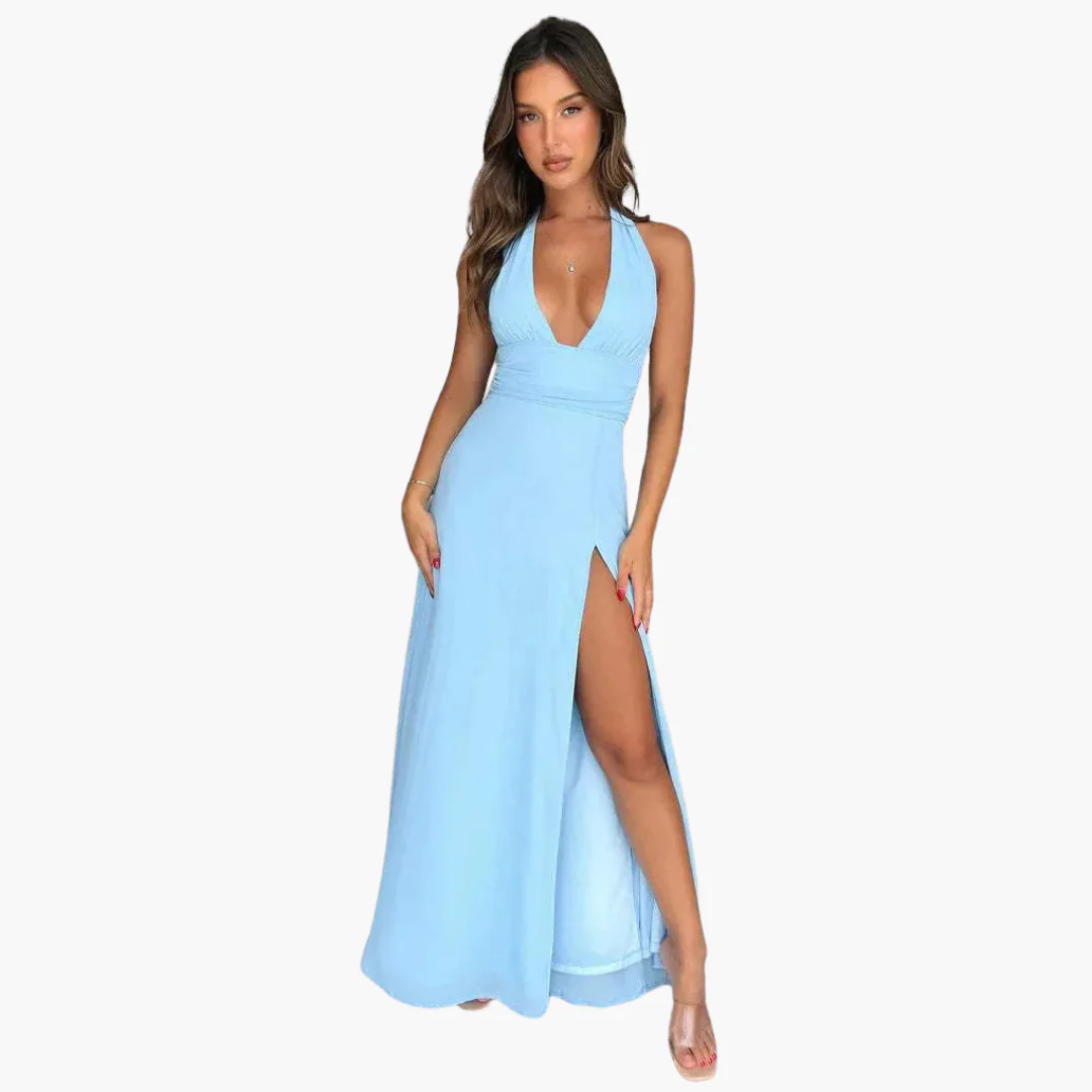 Maxikleid mit Schlitz & Neckholder - Damen Abendmode - Image 10