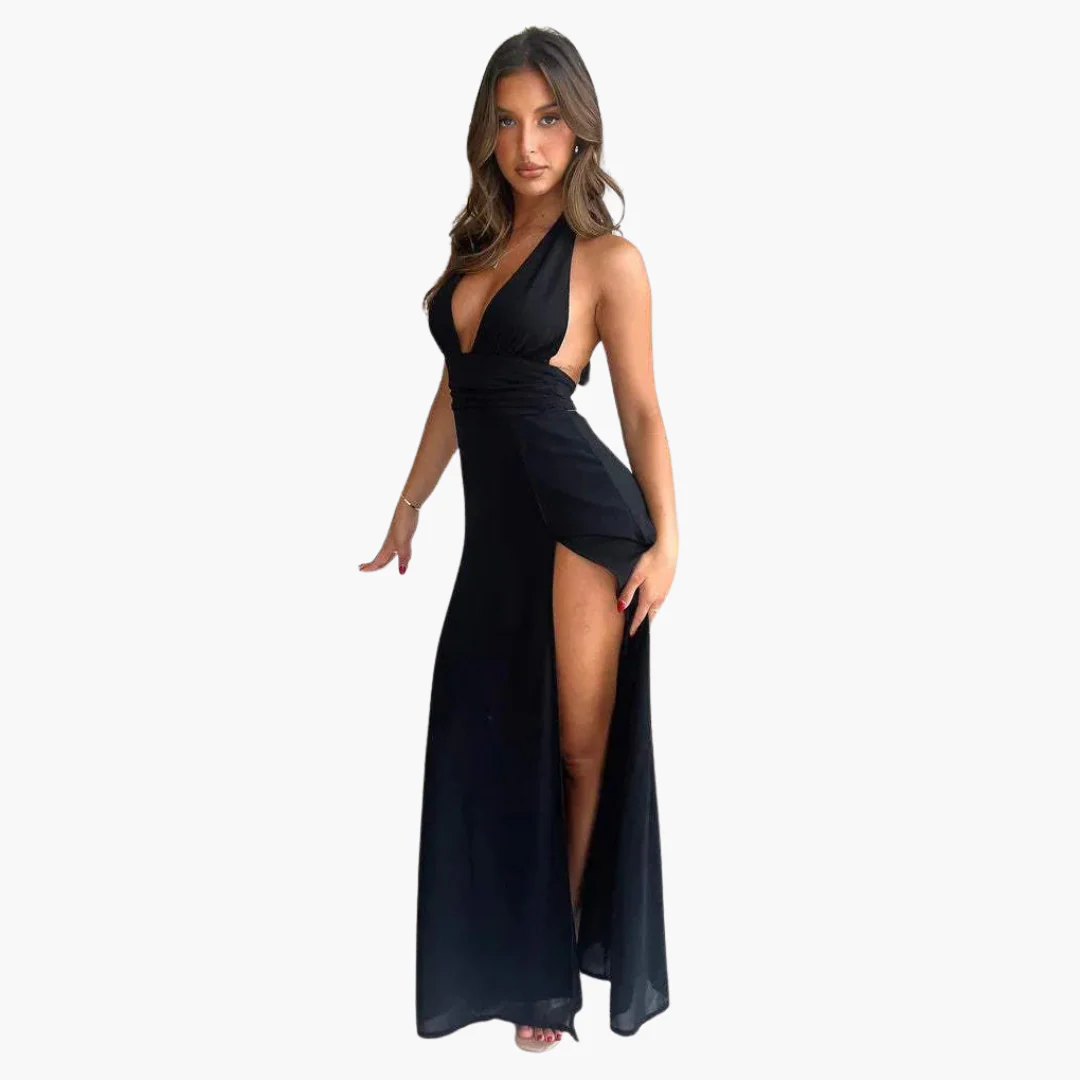 Maxikleid mit Schlitz & Neckholder - Damen Abendmode - Image 13