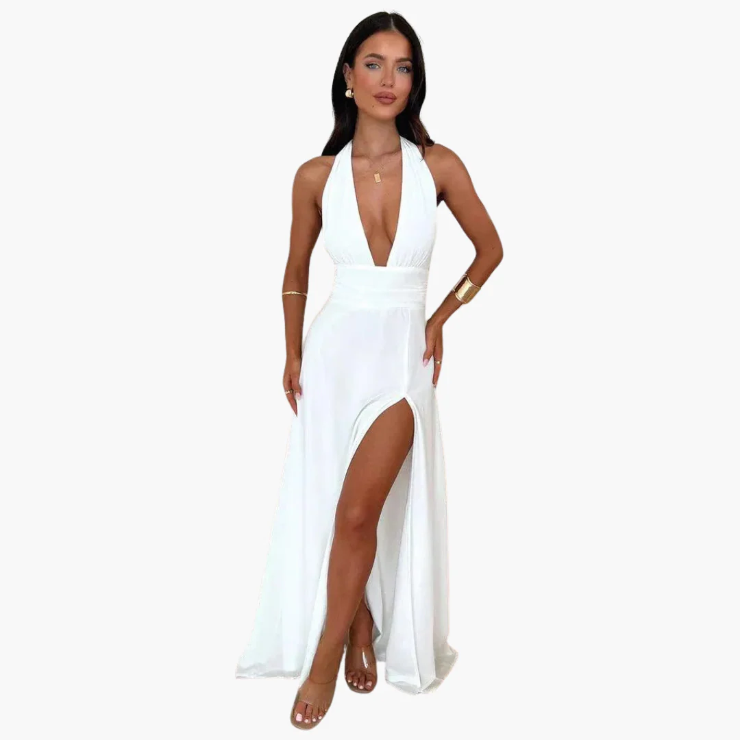 Maxikleid mit Schlitz & Neckholder - Damen Abendmode - Image 15