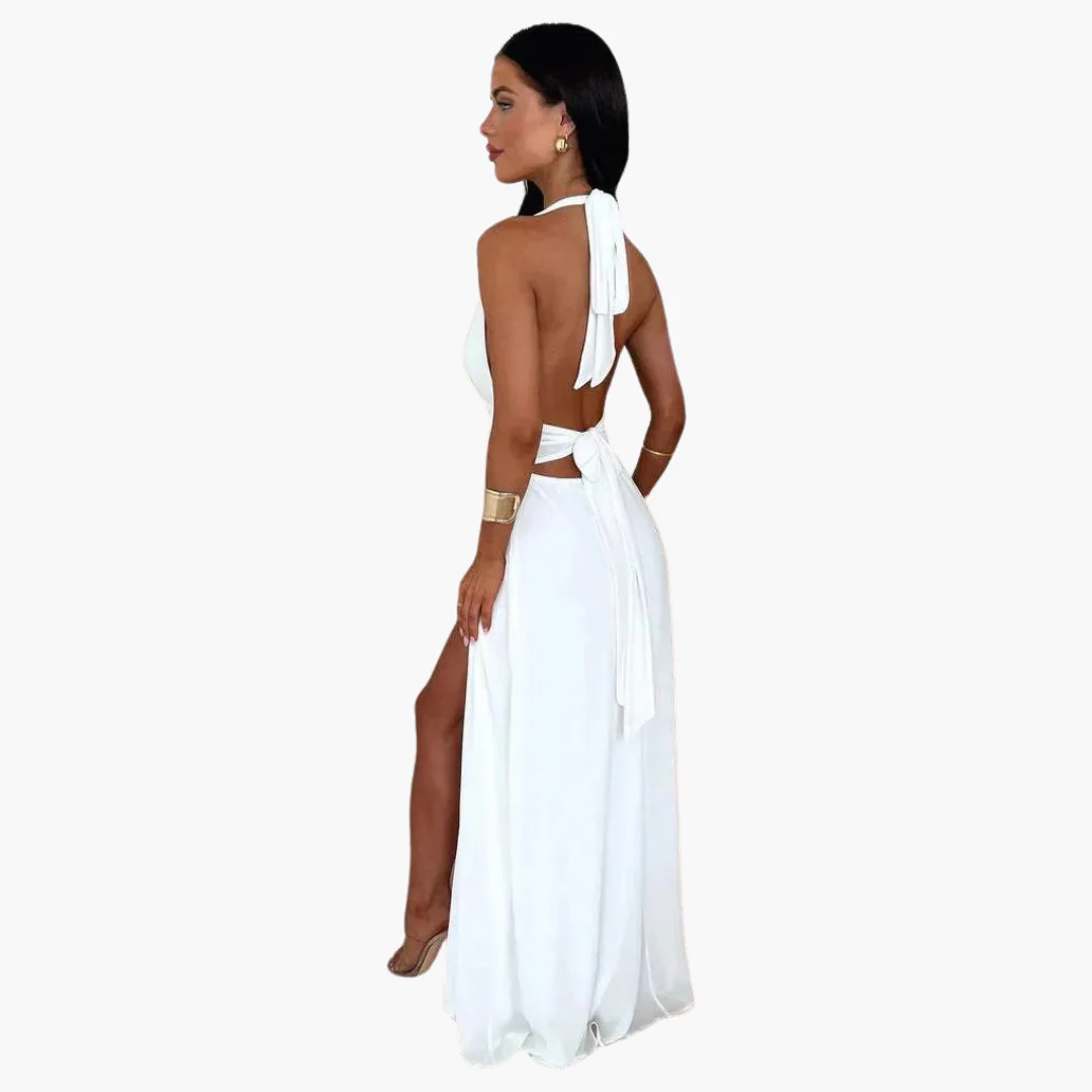 Maxikleid mit Schlitz & Neckholder - Damen Abendmode - Image 2