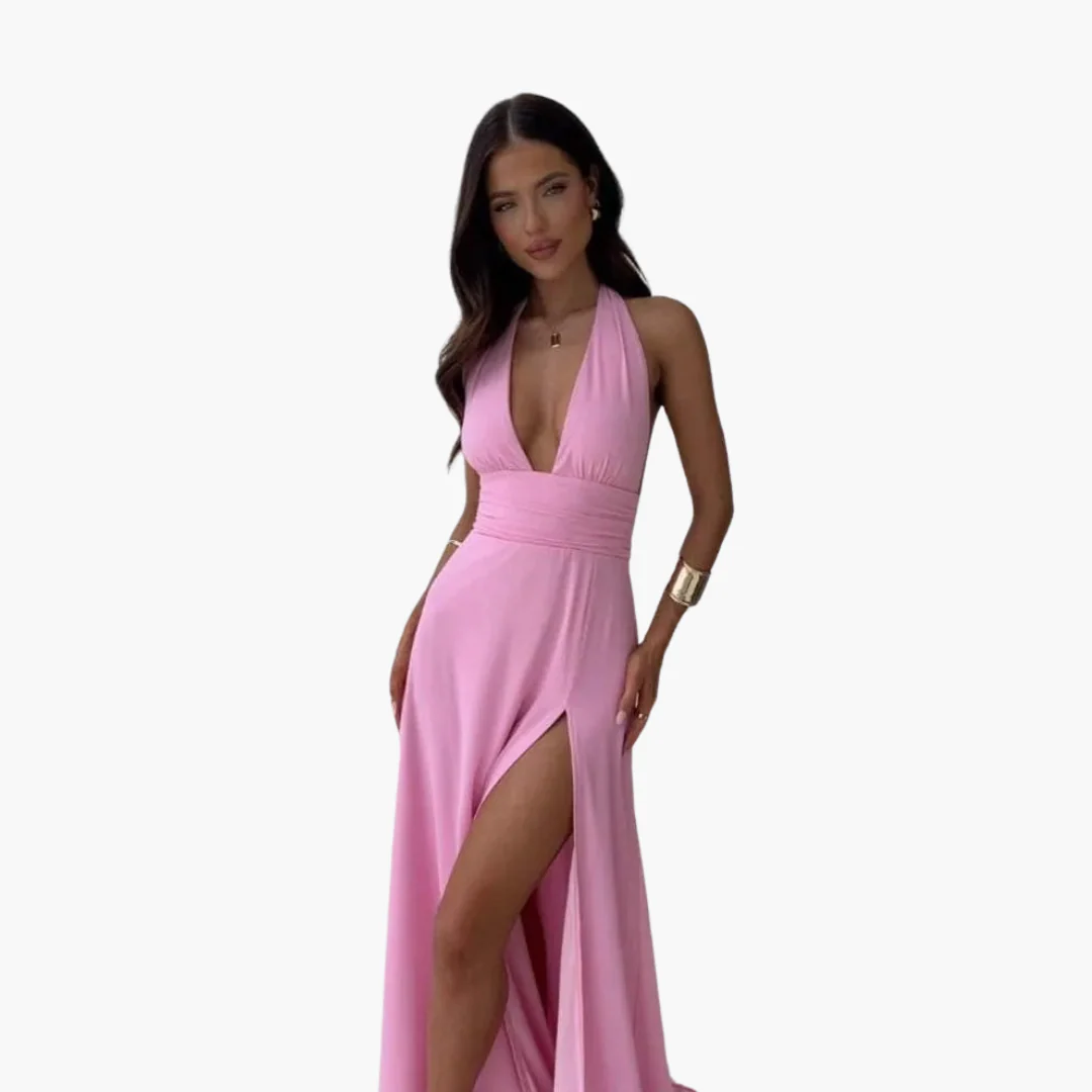 Maxikleid mit Schlitz & Neckholder - Damen Abendmode - Image 3