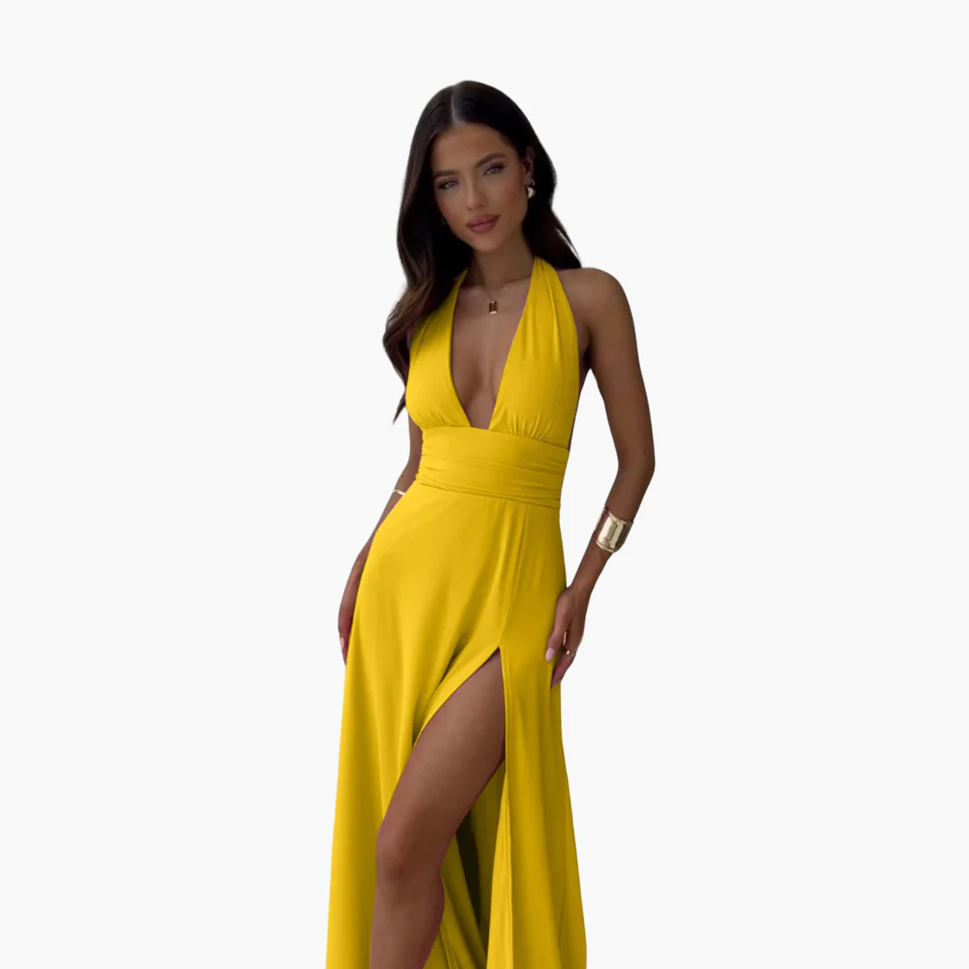 Maxikleid mit Schlitz & Neckholder - Damen Abendmode - Image 5
