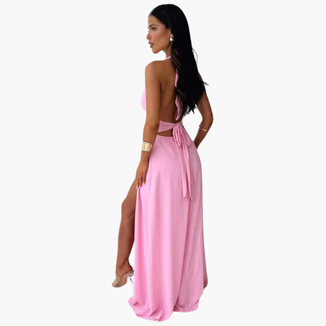 Maxikleid mit Schlitz & Neckholder - Damen Abendmode - Image 7