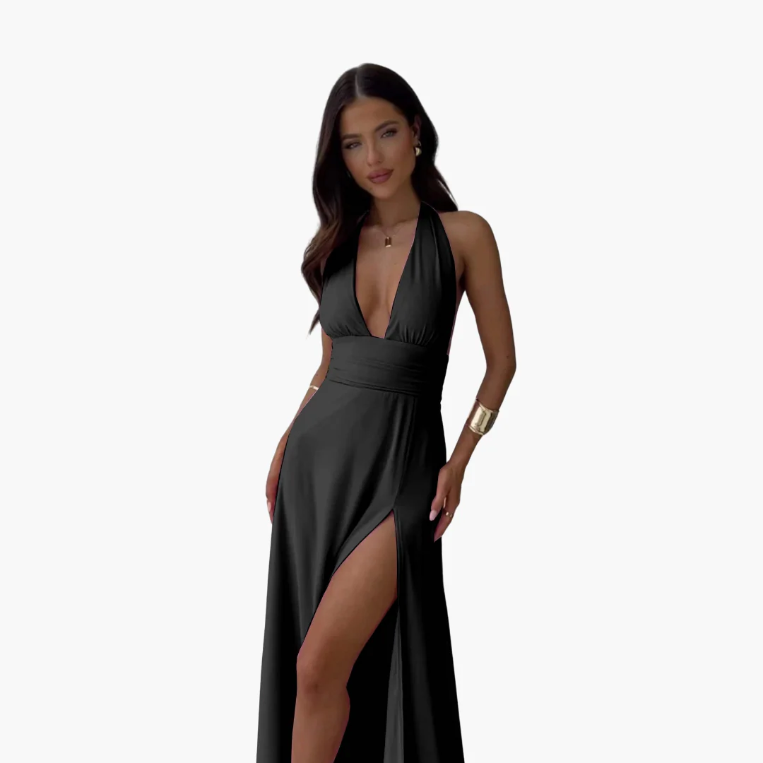 Maxikleid mit Schlitz & Neckholder - Damen Abendmode - Image 8