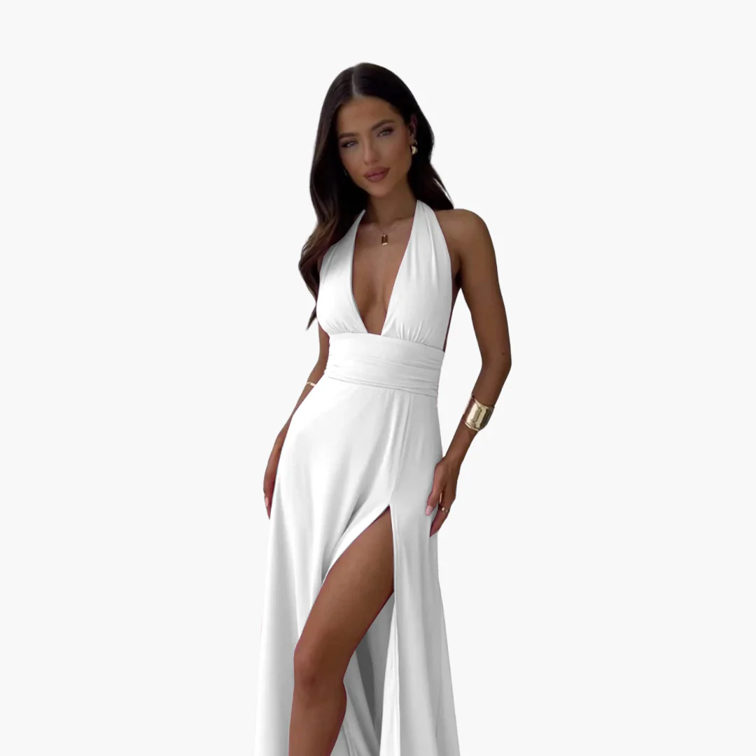 Maxikleid mit Schlitz & Neckholder - Damen Abendmode - Image 9