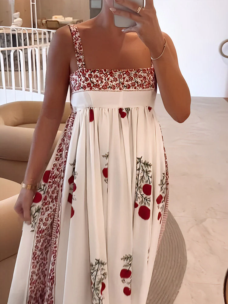 Maxikleid mit Trägern im Boho-Stil & Empire-Schnitt – Floral & Luftig - Image 3