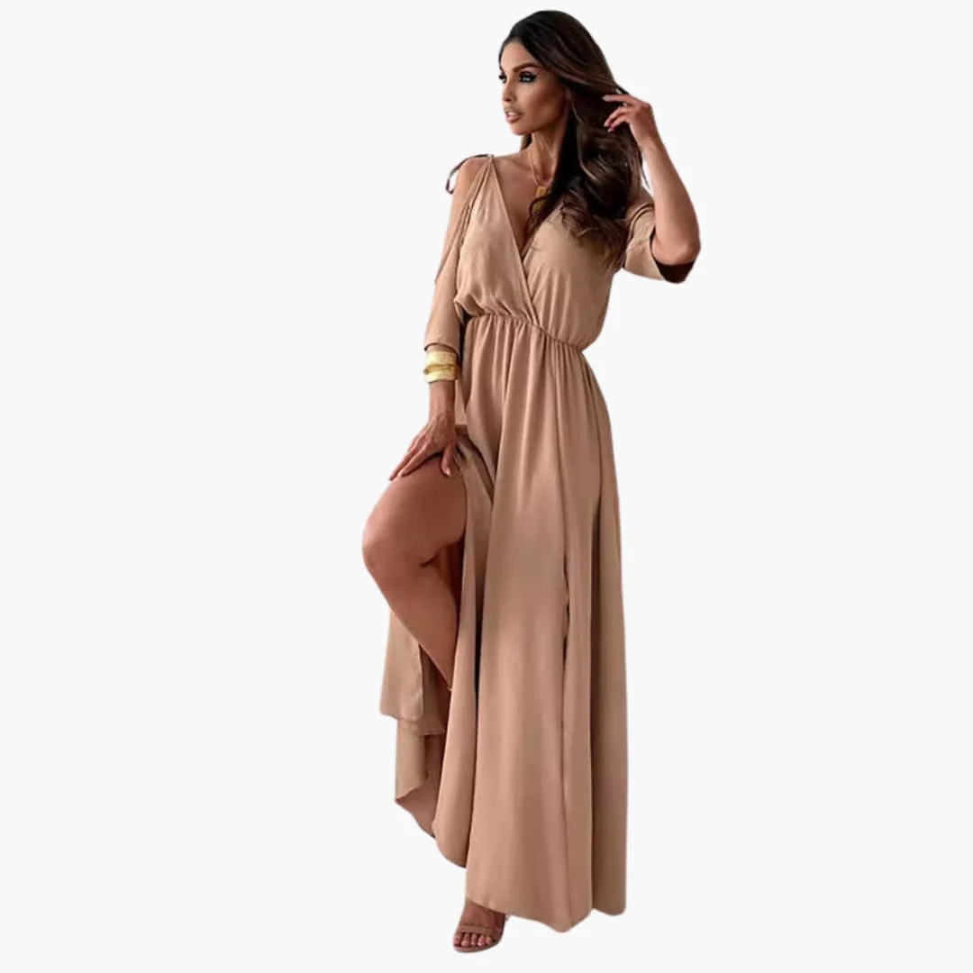 Maxikleid mit V-Ausschnitt und Schlitz – Damen Abendmode - Image 7