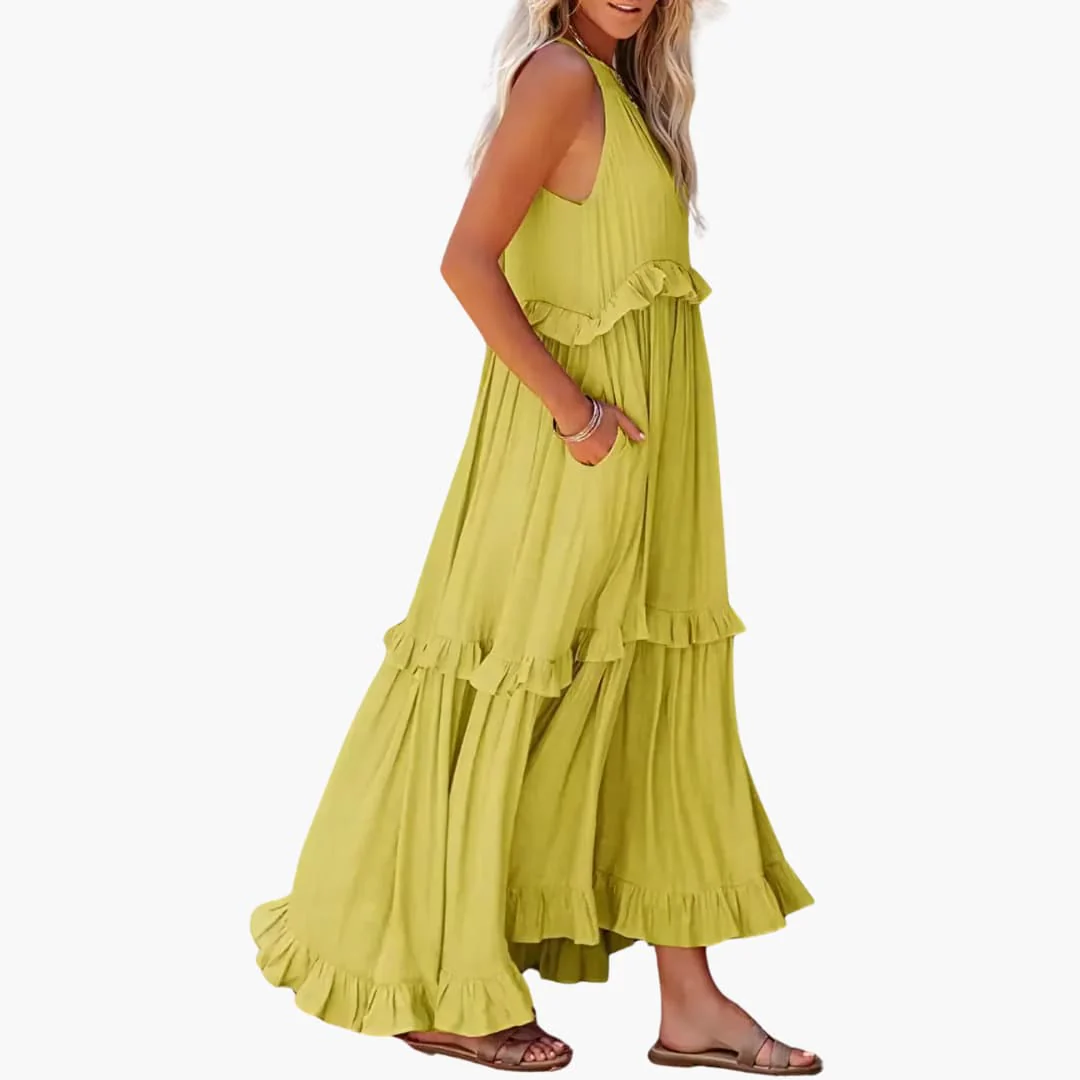 Maxikleid Stufen - Rüschenkleid für Damen, elegant & luftig - Image 8