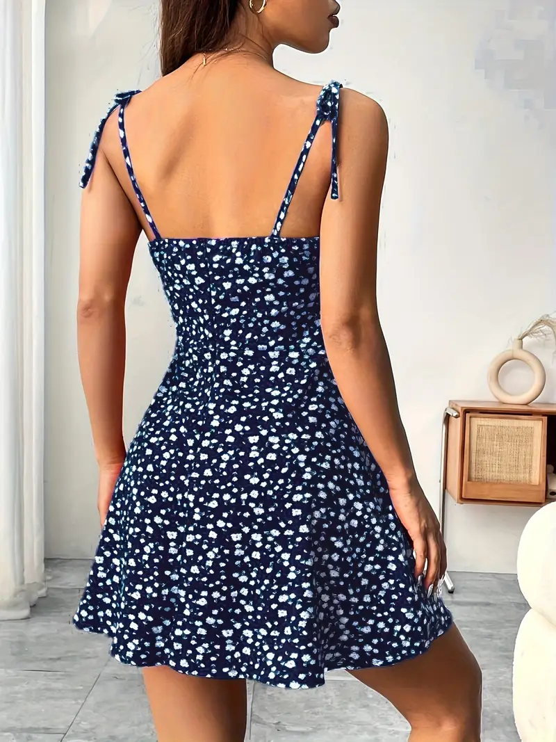 Maxine – Minikleid mit Blumenmuster und Bindebändern - Image 10