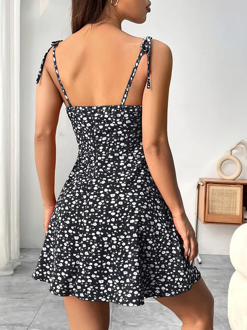 Maxine – Minikleid mit Blumenmuster und Bindebändern - Image 2
