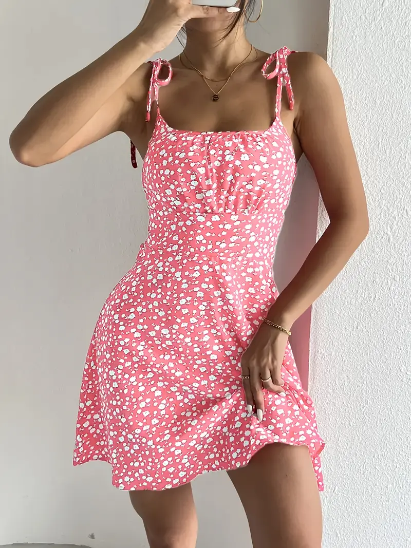 Maxine – Minikleid mit Blumenmuster und Bindebändern - Image 20