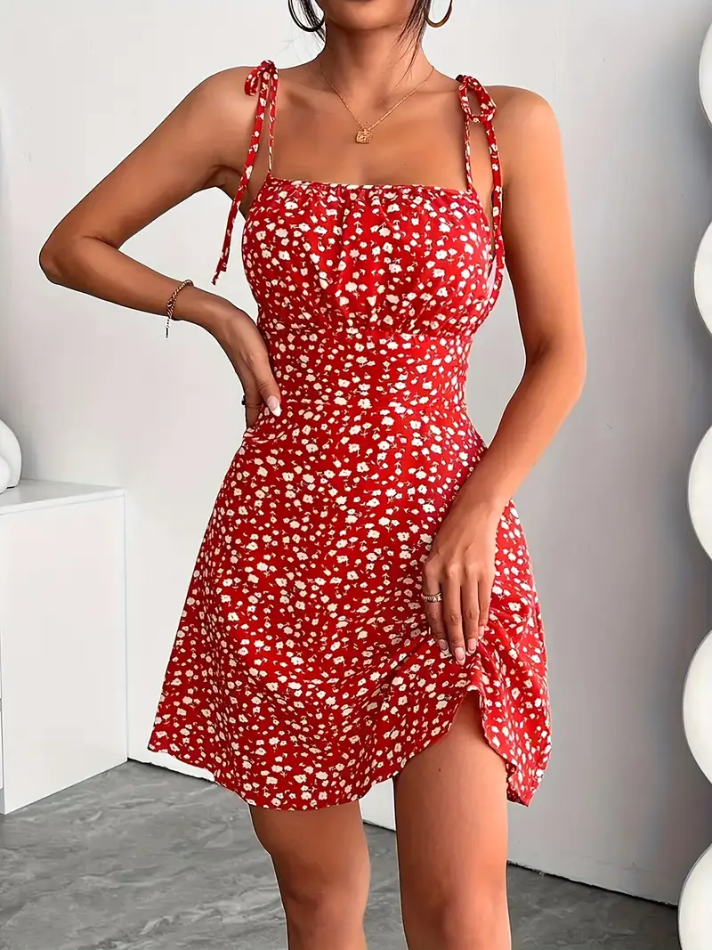 Maxine – Minikleid mit Blumenmuster und Bindebändern - Image 22