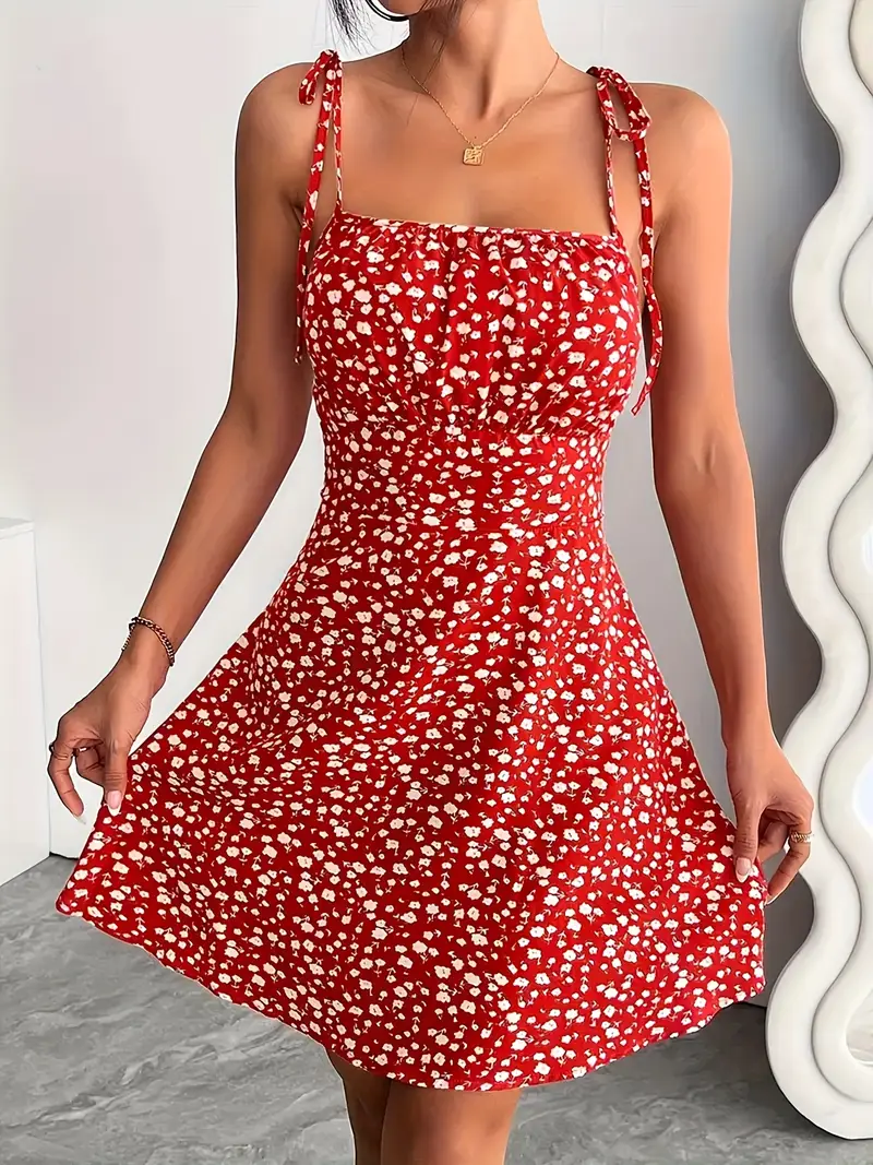 Maxine – Minikleid mit Blumenmuster und Bindebändern - Image 24