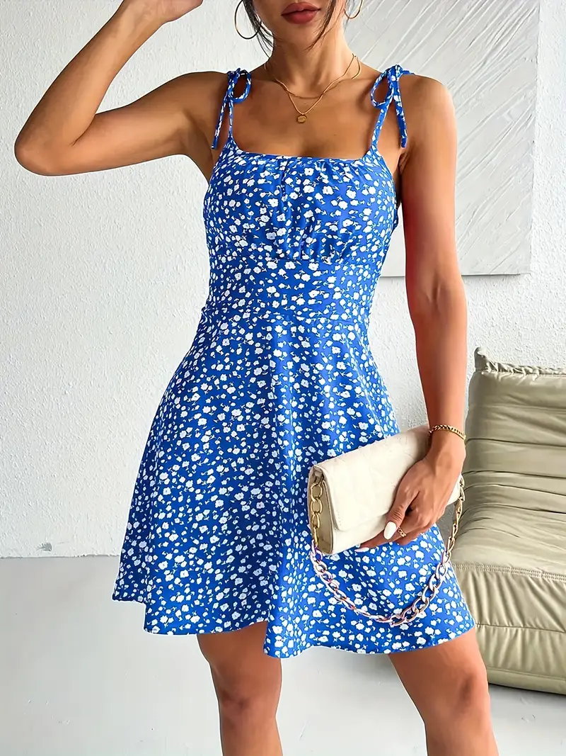 Maxine – Minikleid mit Blumenmuster und Bindebändern - Image 27