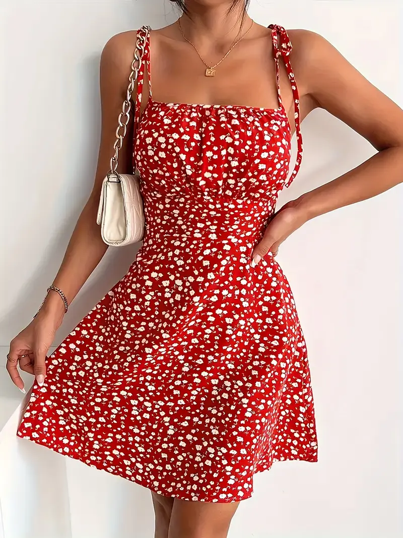 Maxine – Minikleid mit Blumenmuster und Bindebändern - Image 39