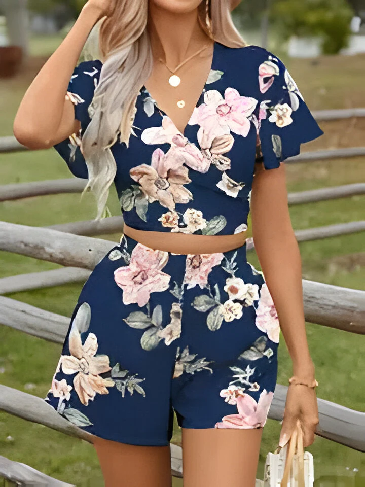 Maya | Tropische Shorts mit Blumendruck für Frauen - Image 3