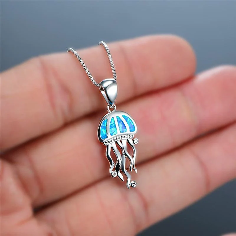 Medusa-Halskette aus Opal und Silber mit Zirkonia - Image 2