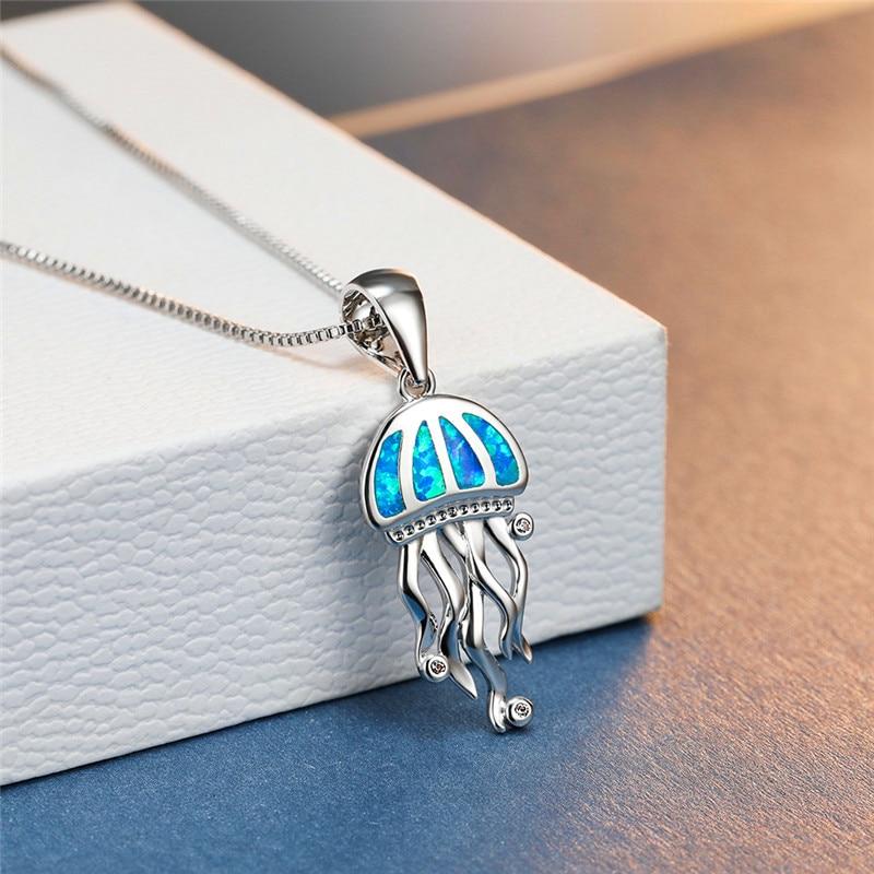 Medusa-Halskette aus Opal und Silber mit Zirkonia - Image 4