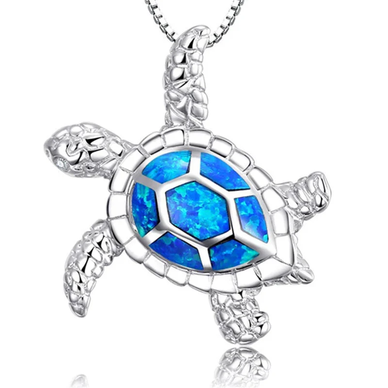 Meeresschildkröten-Halskette aus blauem Opal - Image 3