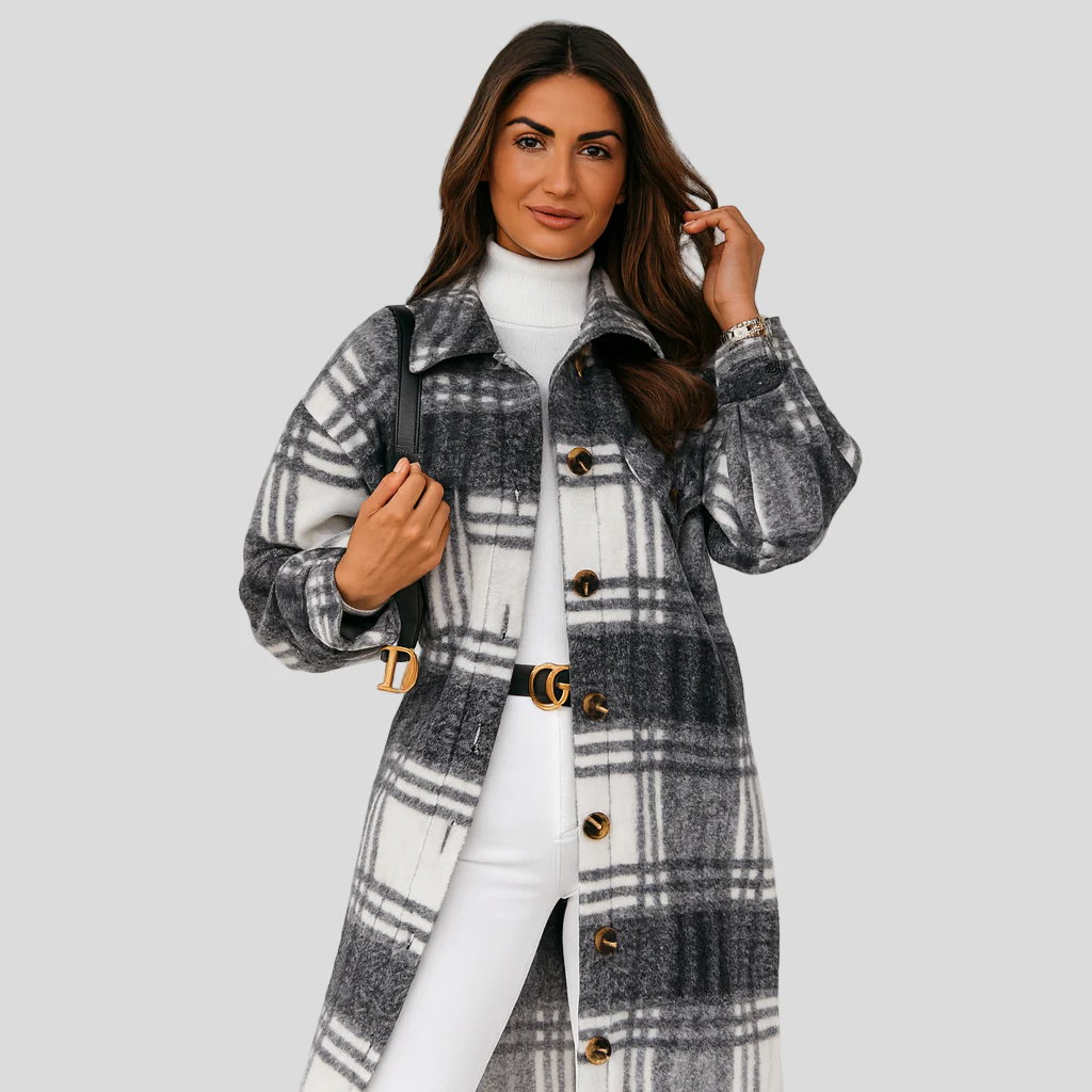 Megan | Karierte Wolljacke - Image 2