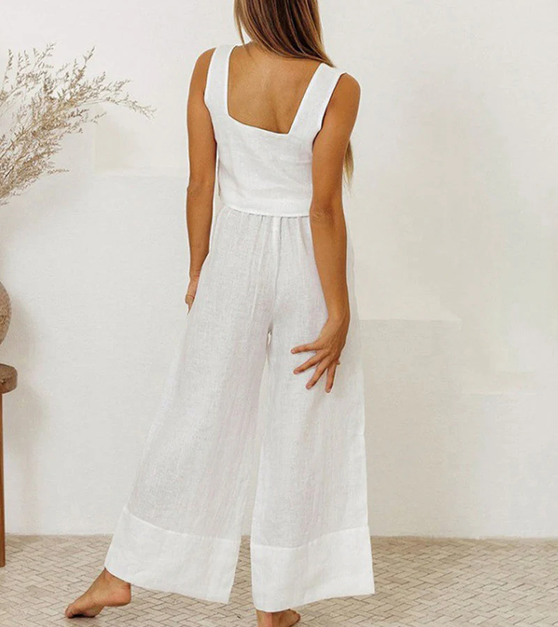 Megan™ | Minimalist Top and Wide-Leg Pants Set - Image 3