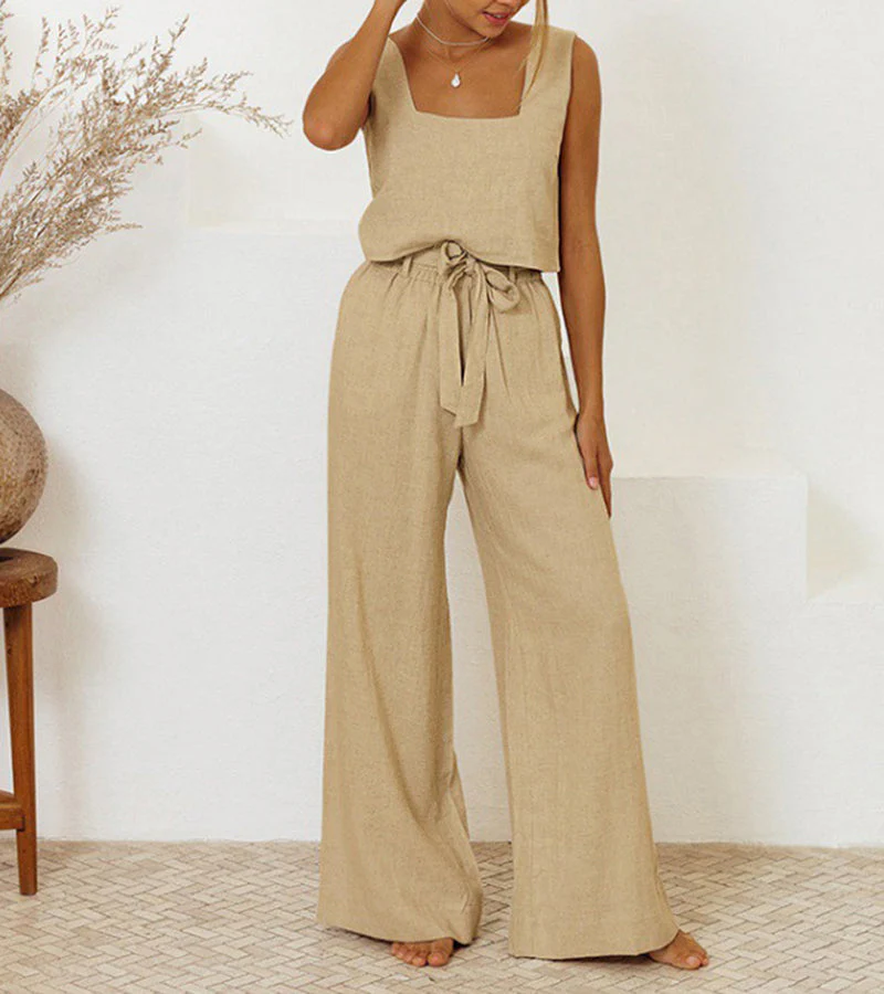 Megan™ | Minimalist Top and Wide-Leg Pants Set - Image 5