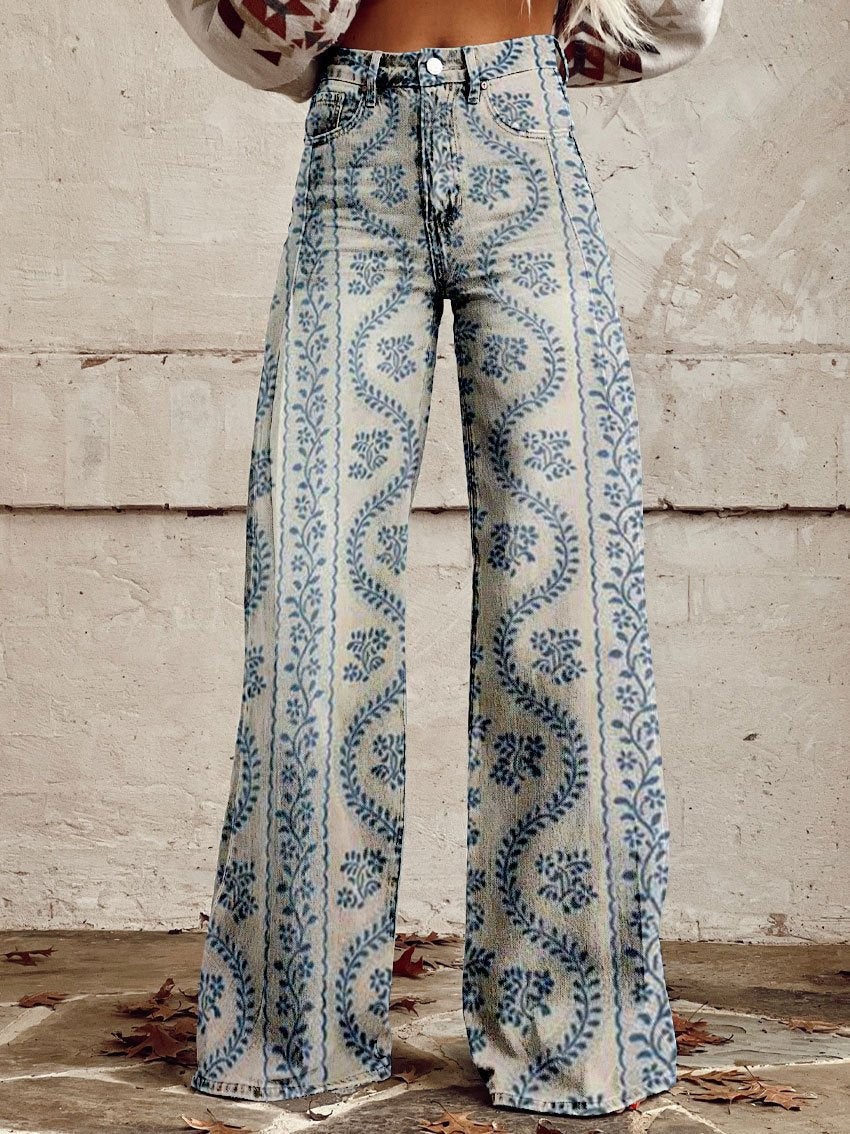 Mekhila – Weite Jeans mit Boho-Vintage-Print - Image 2