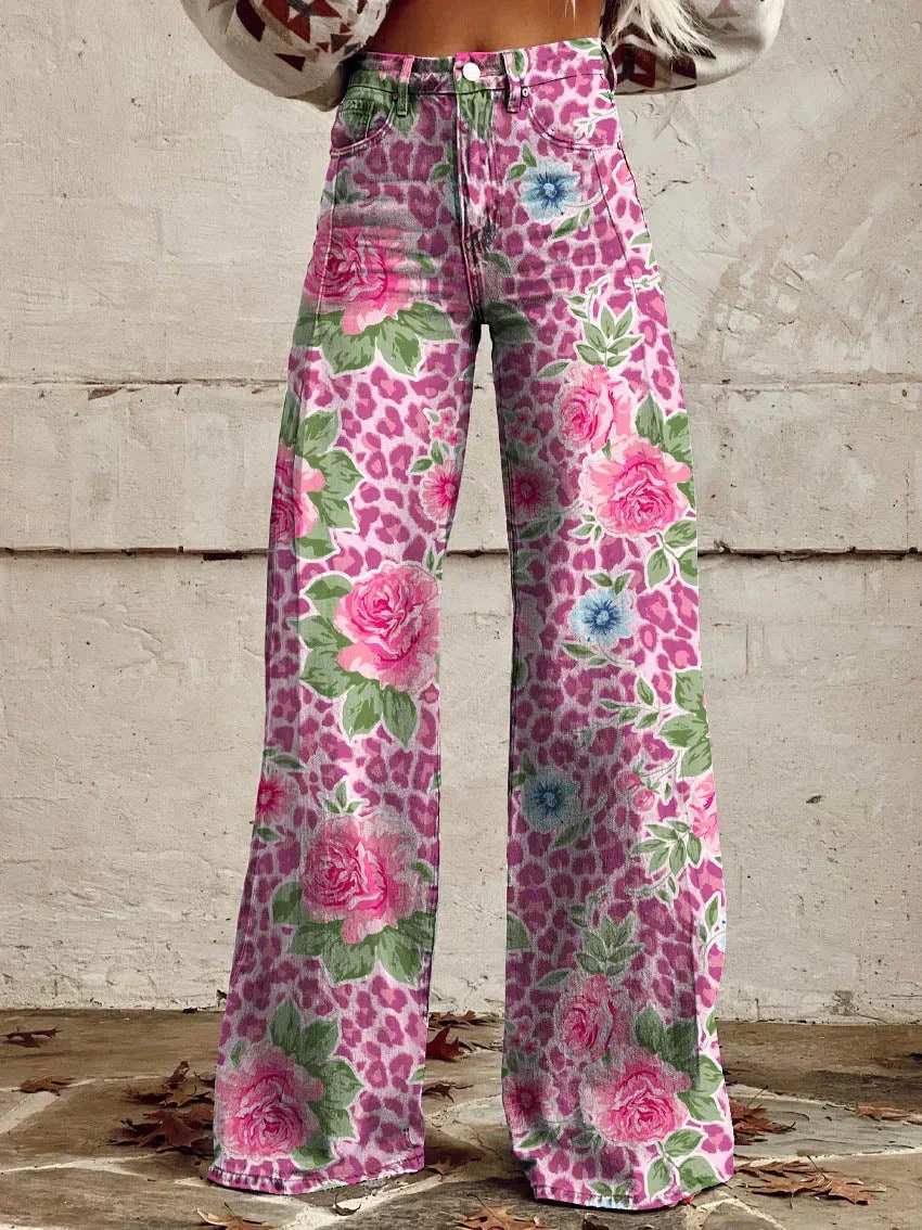 Mekhila – Weite Jeans mit Boho-Vintage-Print - Image 3