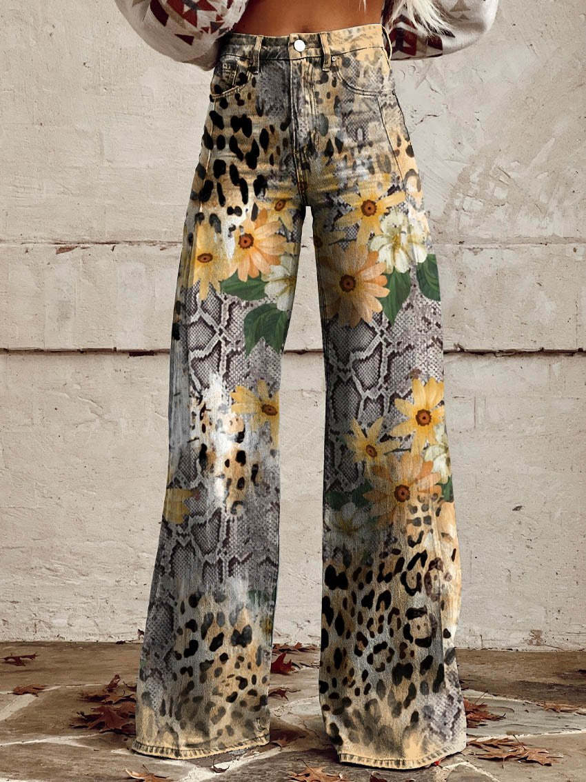 Mekhila – Weite Jeans mit Boho-Vintage-Print - Image 5