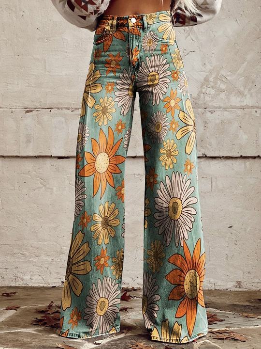 Mekhila – Weite Jeans mit Boho-Vintage-Print - Image 7