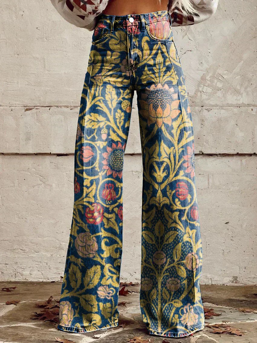 Mekhila – Weite Jeans mit Boho-Vintage-Print - Image 9