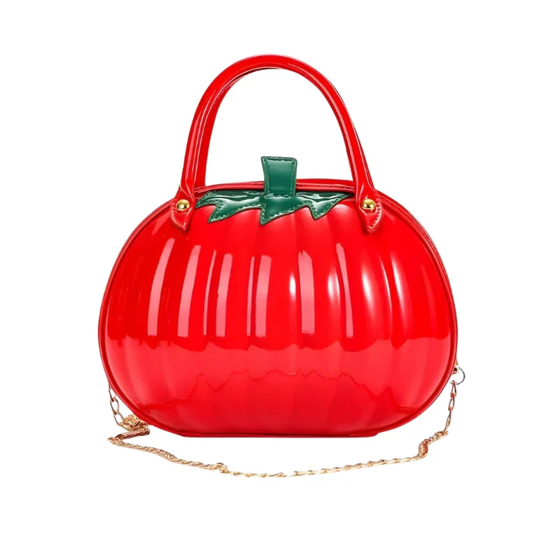 Melanie – Kürbisförmige Handtasche mit verstellbarem Riemen - Image 3