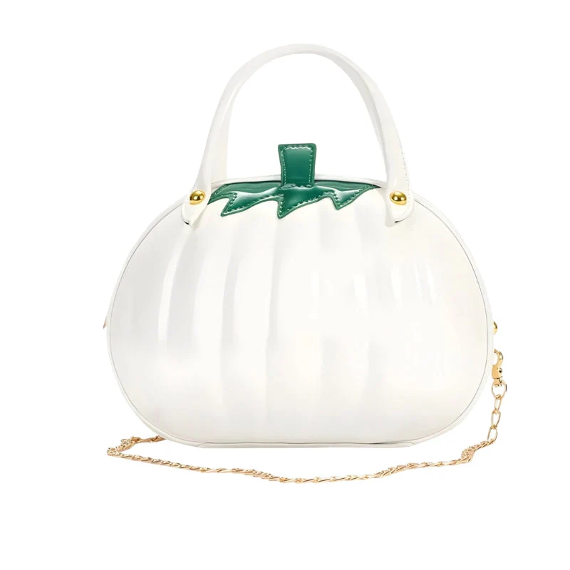 Melanie – Kürbisförmige Handtasche mit verstellbarem Riemen - Image 4