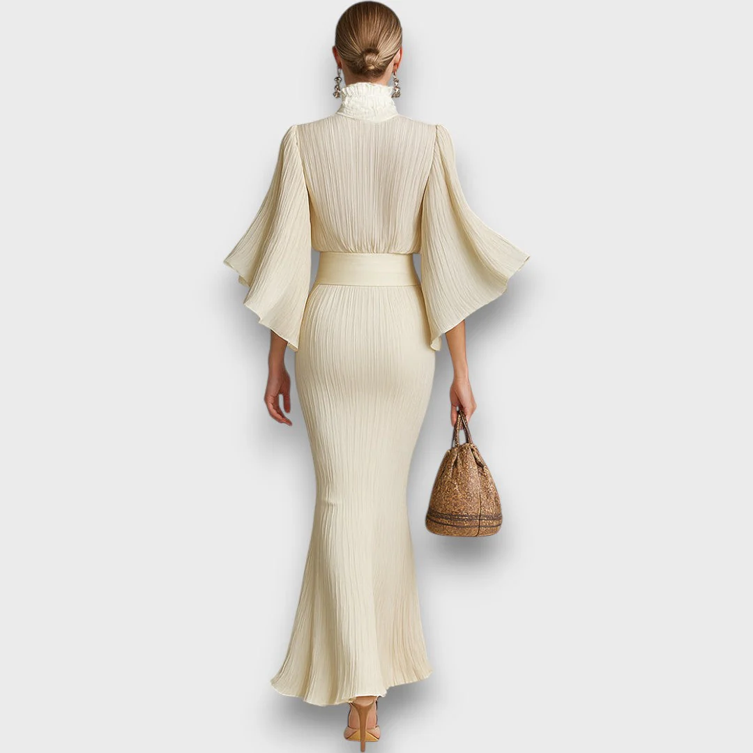 Meliora – Plissierte Chiffonbluse mit hohem Kragen - Image 3