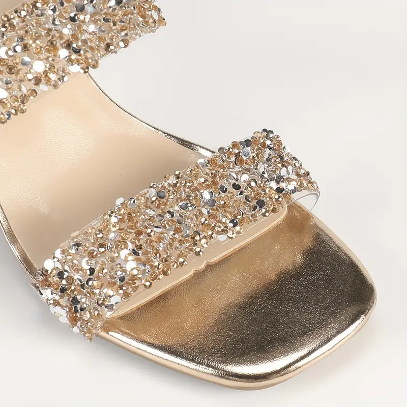 Melisette – Sandalen mit transparentem Blockabsatz und Glitzerriemen - Image 5