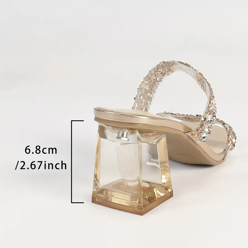 Melisette – Sandalen mit transparentem Blockabsatz und Glitzerriemen - Image 7