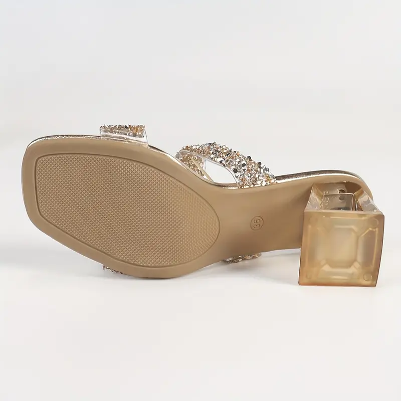 Melisette – Sandalen mit transparentem Blockabsatz und Glitzerriemen - Image 8