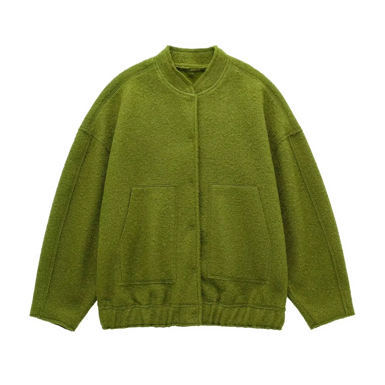 Melissa | Oversized Bouclé-Jacke mit Druckknöpfen - Image 2