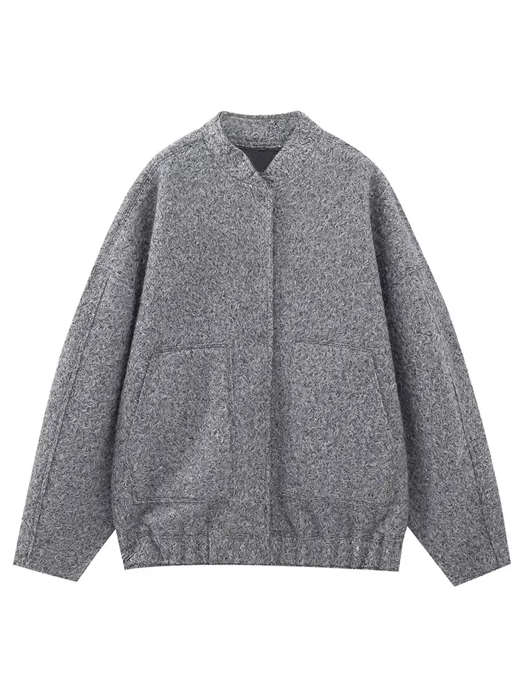 Melissa | Oversized Bouclé-Jacke mit Druckknöpfen - Image 4